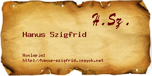 Hanus Szigfrid névjegykártya